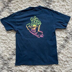 Y2K Vintage Santa Cruz Skateboards T Shirt Men L Blue Skater NHS Tag VTG